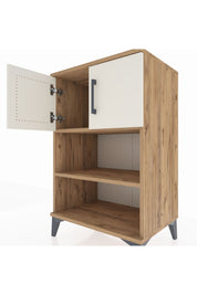 Hyperion Komodin 2 Raflı 2 Kapaklı 60x44x96 Çam-Aytaşı