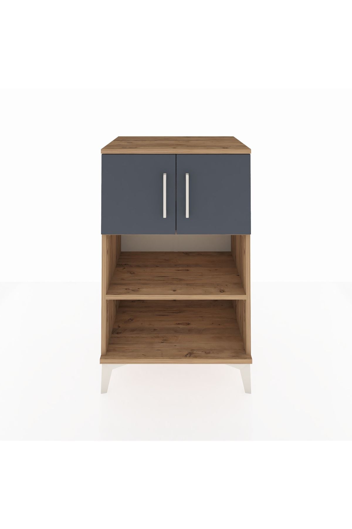 Hyperion Komodin 2 Raflı 2 Kapaklı 60x44x96 Çam-Antrasit