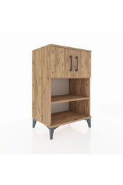 Hyperion Komodin 2 Raflı 2 Kapaklı 60x44x96 Çam-Çam