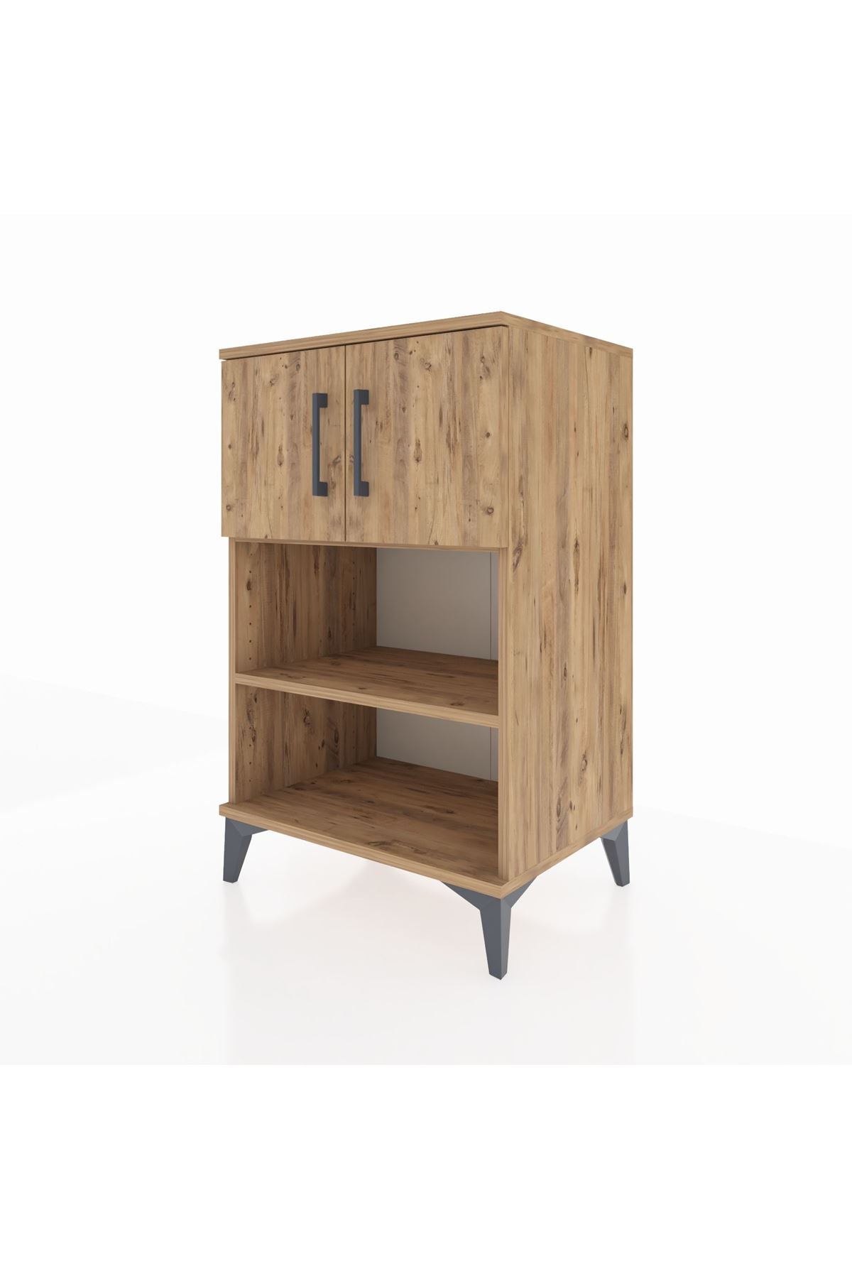 Hyperion Komodin 2 Raflı 2 Kapaklı 60x44x96 Çam-Çam