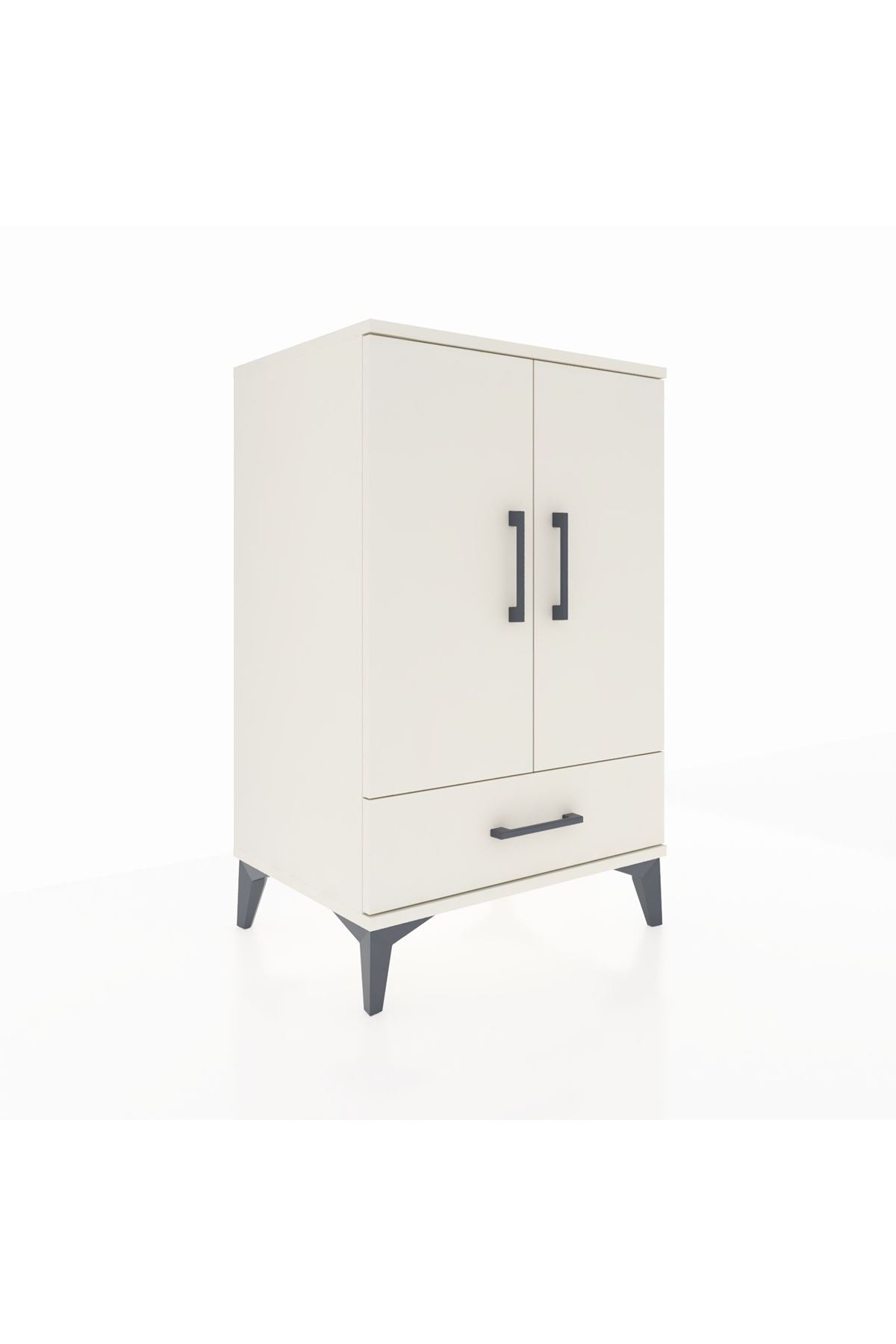 Hyperion Komodin 3 Raflı Tek Çekmeceli 2 Kapaklı 60x44x96 Aytaşı-Aytaşı