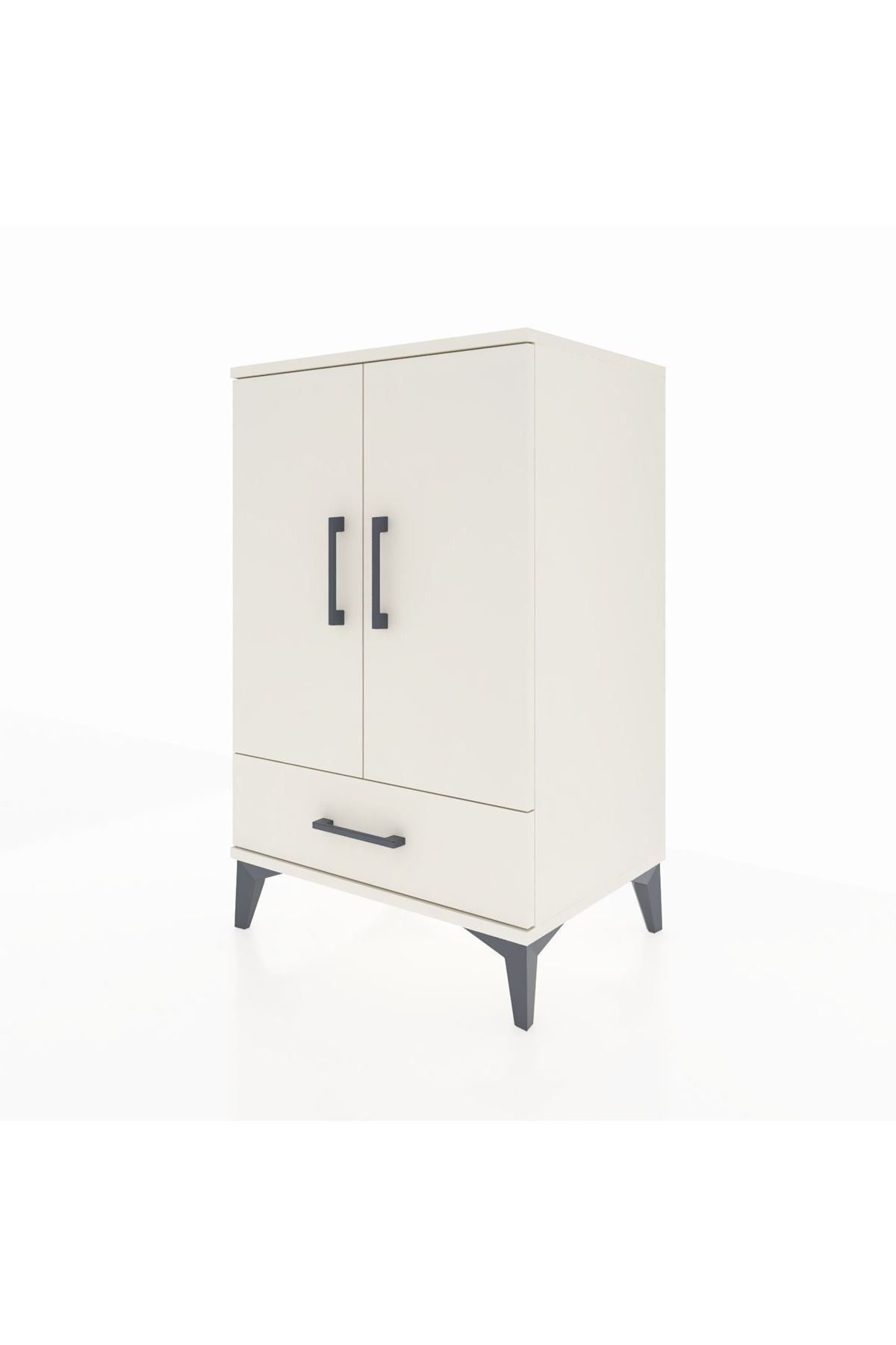 Hyperion Komodin 3 Raflı Tek Çekmeceli 2 Kapaklı 60x44x96 Aytaşı-Aytaşı