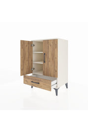 Hyperion Komodin 3 Raflı Tek Çekmeceli 2 Kapaklı 60x44x96 Aytaşı-Çam