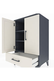 Hyperion Komodin 3 Raflı Tek Çekmeceli 2 Kapaklı 60x44x96 Antrasit-Aytaşı