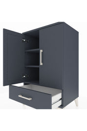 Hyperion Komodin 3 Raflı Tek Çekmeceli 2 Kapaklı 60x44x96 Antrasit-Antrasit