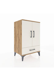 Hyperion Komodin 3 Raflı Tek Çekmeceli 2 Kapaklı 60x44x96 Çam-Aytaşı