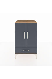 Hyperion Komodin 3 Raflı Tek Çekmeceli 2 Kapaklı 60x44x96 Çam-Antrasit