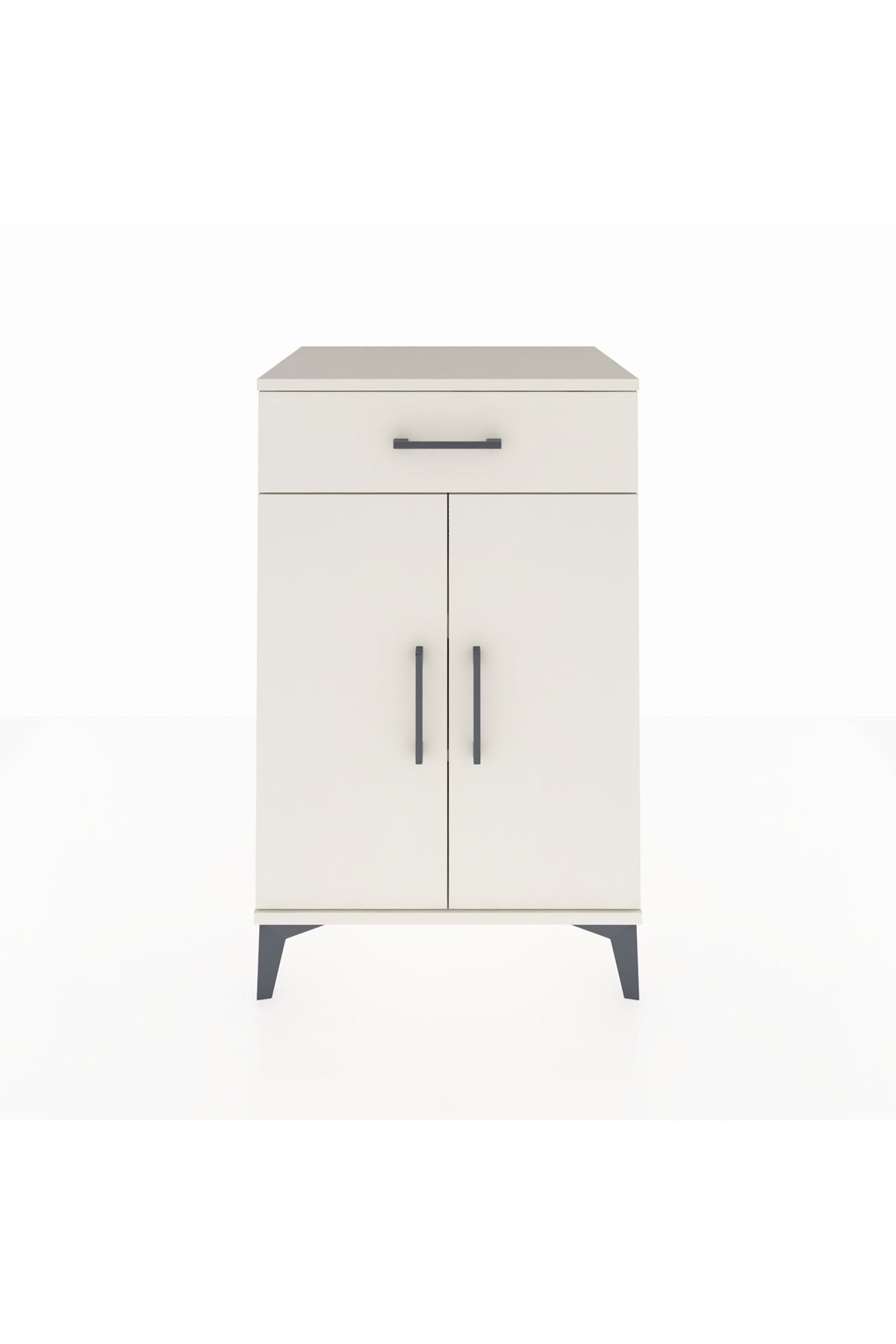 Hyperion Komodin 2 Raflı Tek Çekmeceli 2 Kapaklı 60x44x96 Aytaşı-Aytaşı