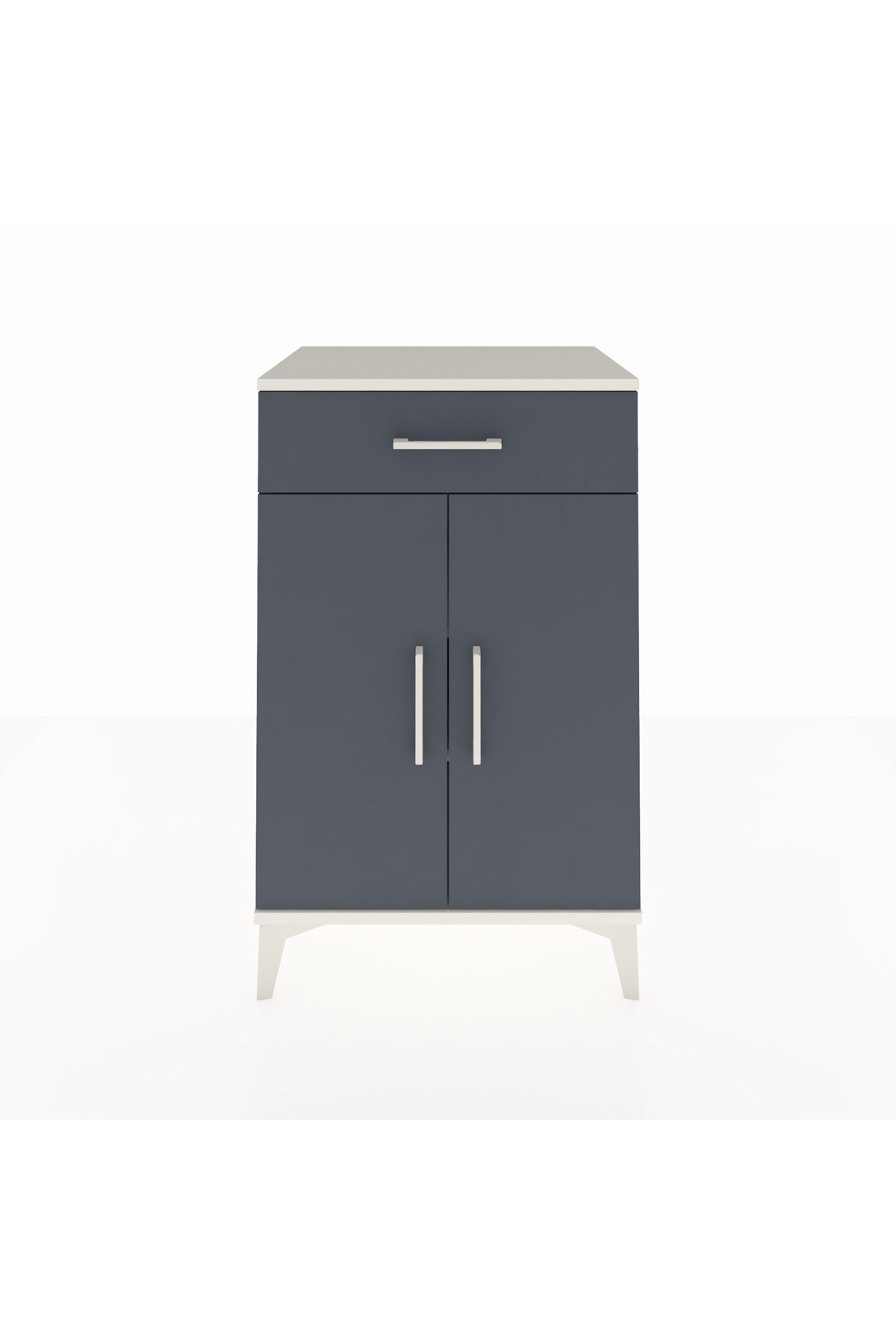 Hyperion Komodin 2 Raflı Tek Çekmeceli 2 Kapaklı 60x44x96 Aytaşı-Antrasit