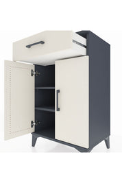 Hyperion Komodin 2 Raflı Tek Çekmeceli 2 Kapaklı 60x44x96 Antrasit-Aytaşı