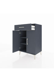 Hyperion Komodin 2 Raflı Tek Çekmeceli 2 Kapaklı 60x44x96 Antrasit-Antrasit