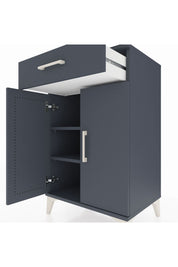 Hyperion Komodin 2 Raflı Tek Çekmeceli 2 Kapaklı 60x44x96 Antrasit-Antrasit