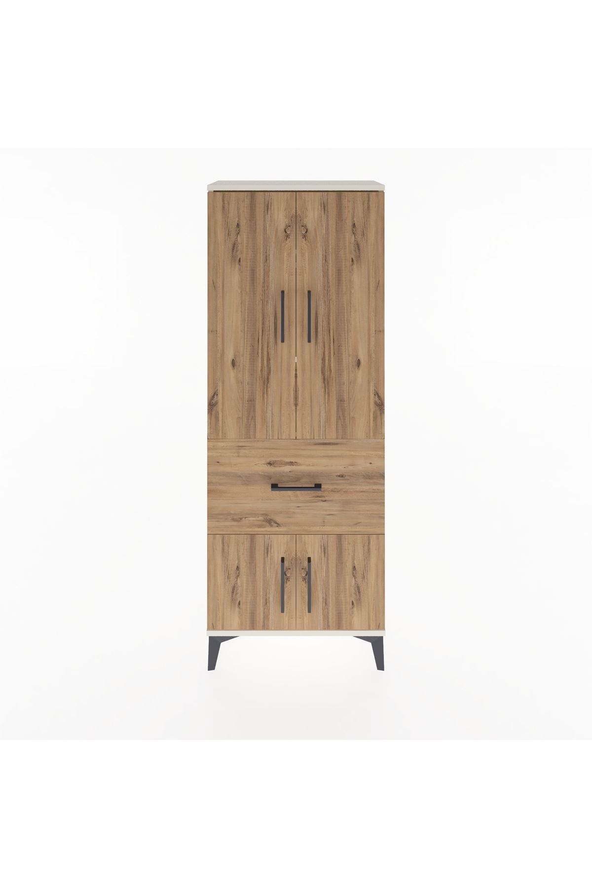 Arges Dolap 3 Raflı Tek Çekmeceli 4 Kapaklı 60x30x163 Aytaşı-Çam