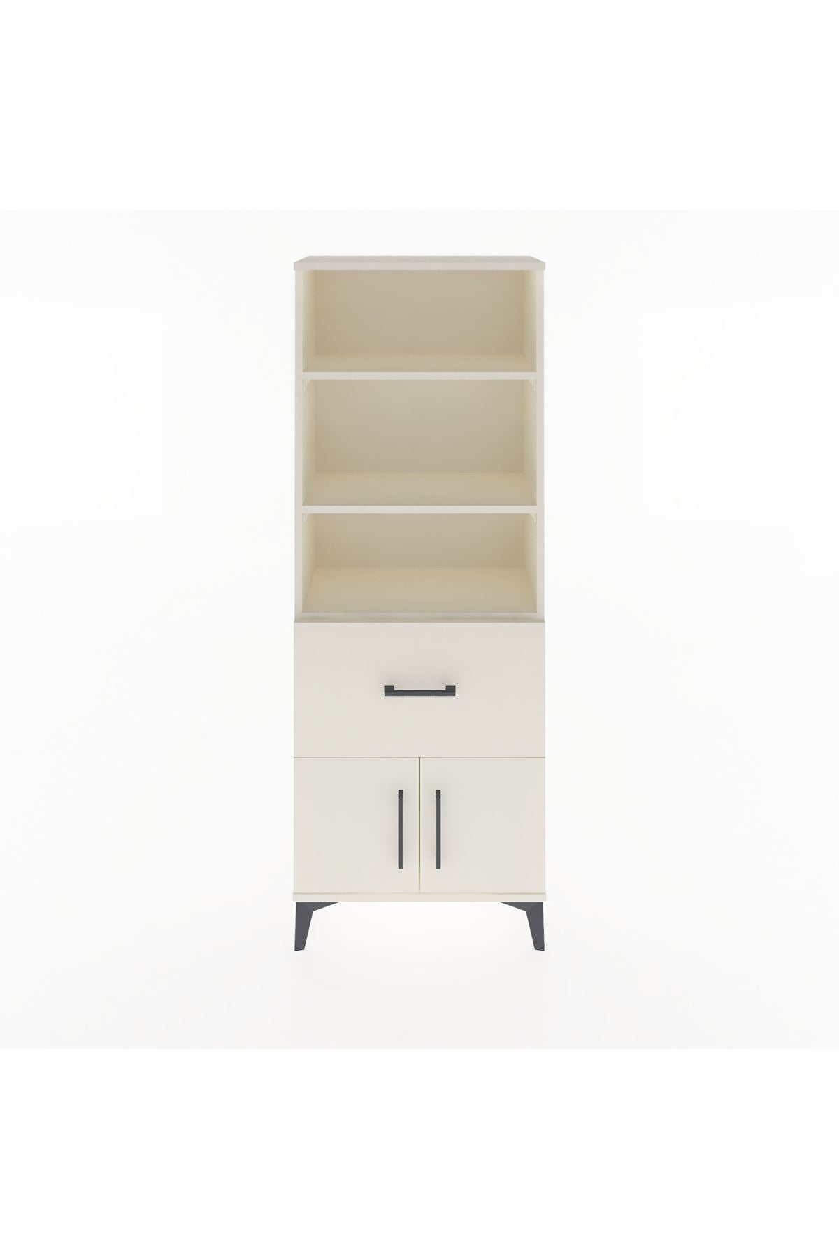 Arges Dolap 3 Raflı Tek Çekmeceli 2 Kapaklı 60x30x163 Aytaşı-Aytaşı