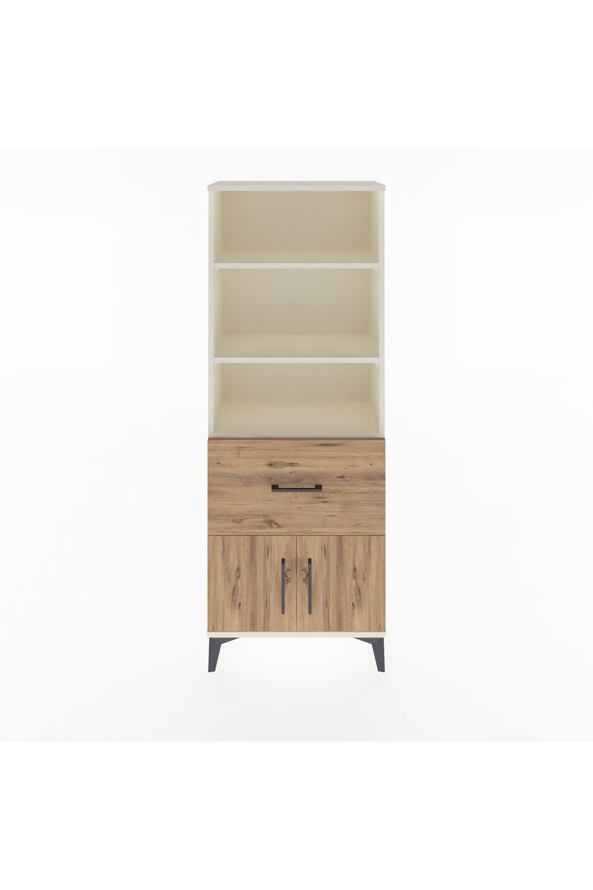 Arges Dolap 3 Raflı Tek Çekmeceli 2 Kapaklı 60x30x163 Aytaşı-Çam