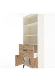 Arges Dolap 3 Raflı Tek Çekmeceli 2 Kapaklı 60x30x163 Aytaşı-Çam