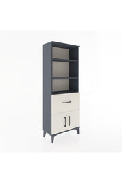 Arges Dolap 3 Raflı Tek Çekmeceli 2 Kapaklı 60x30x163 Antrasit-Aytaşı