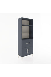 Arges Dolap 3 Raflı Tek Çekmeceli 2 Kapaklı 60x30x163 Antrasit-Antrasit
