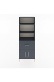 Arges Dolap 3 Raflı Tek Çekmeceli 2 Kapaklı 60x30x163 Antrasit-Antrasit