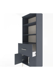 Arges Dolap 3 Raflı Tek Çekmeceli 2 Kapaklı 60x30x163 Antrasit-Antrasit