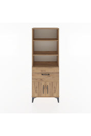 Arges Dolap 3 Raflı Tek Çekmeceli 2 Kapaklı 60x30x163 Çam-Çam