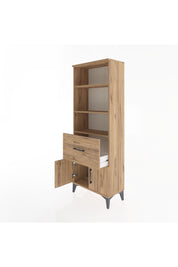 Arges Dolap 3 Raflı Tek Çekmeceli 2 Kapaklı 60x30x163 Çam-Çam
