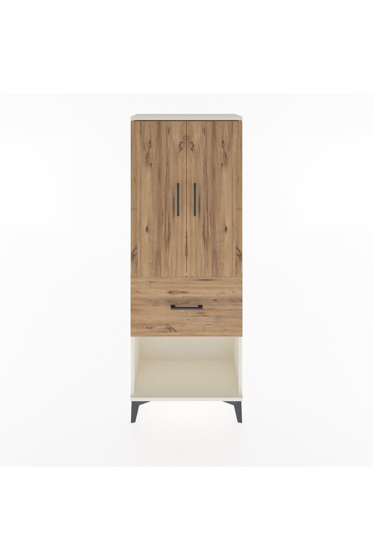 Arges Dolap 3 Raflı Tek Çekmeceli 2 Kapaklı 60x30x163 Aytaşı-Çam