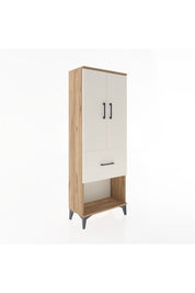 Arges Dolap 3 Raflı Tek Çekmeceli 2 Kapaklı 60x30x163 Çam-Aytaşı