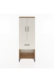 Arges Dolap 3 Raflı Tek Çekmeceli 2 Kapaklı 60x30x163 Çam-Aytaşı