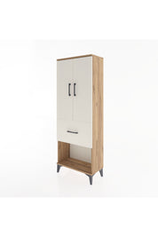Arges Dolap 3 Raflı Tek Çekmeceli 2 Kapaklı 60x30x163 Çam-Aytaşı