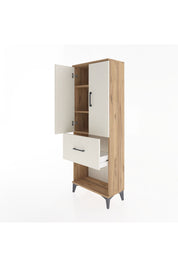 Arges Dolap 3 Raflı Tek Çekmeceli 2 Kapaklı 60x30x163 Çam-Aytaşı