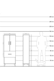 Arges Dolap 3 Raflı Tek Çekmeceli 2 Kapaklı 60x30x163 Çam-Aytaşı
