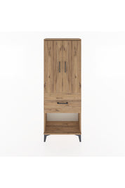 Arges Dolap 3 Raflı Tek Çekmeceli 2 Kapaklı 60x30x163 Çam-Çam