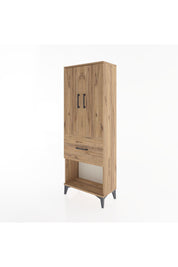 Arges Dolap 3 Raflı Tek Çekmeceli 2 Kapaklı 60x30x163 Çam-Çam