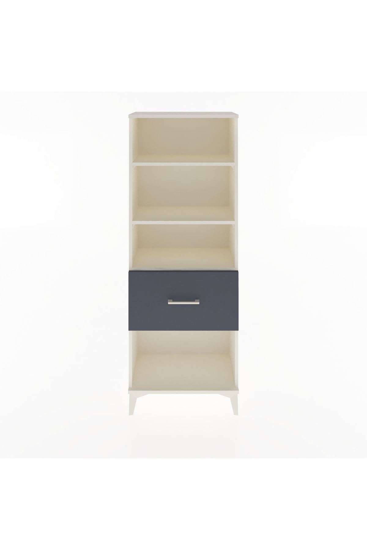 Arges Dolap 3 Raflı Tek Çekmeceli 60x30x163 Aytaşı-Antrasit