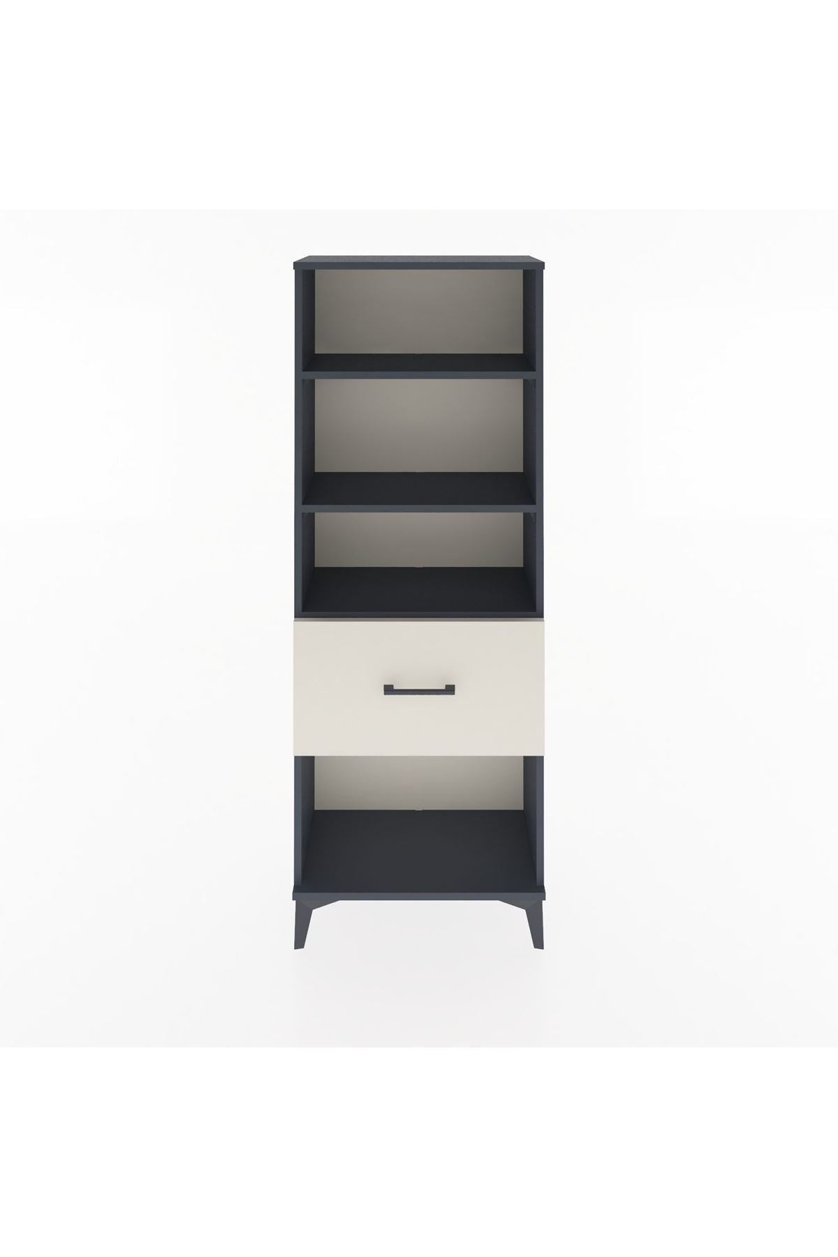 Arges Dolap 3 Raflı Tek Çekmeceli 60x30x163 Antrasit-Aytaşı