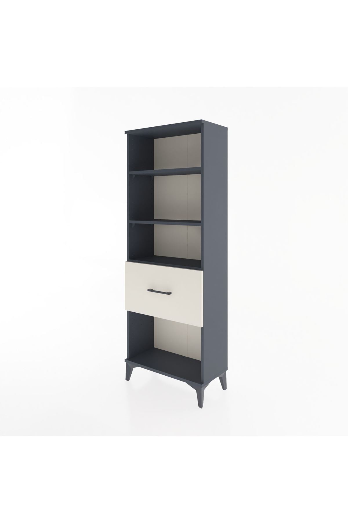 Arges Dolap 3 Raflı Tek Çekmeceli 60x30x163 Antrasit-Aytaşı