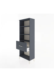 Arges Dolap 3 Raflı Tek Çekmeceli 60x30x163 Antrasit-Antrasit