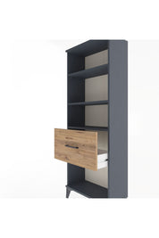 Arges Dolap 3 Raflı Tek Çekmeceli 60x30x163 Antrasit-Çam