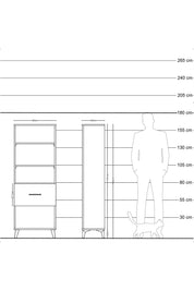 Arges Dolap 3 Raflı Tek Çekmeceli 60x30x163 Antrasit-Çam