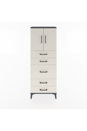 Arges Dolap 2 Raflı 5 Çekmeceli 2 Kapaklı 60x30x163 Antrasit-Aytaşı