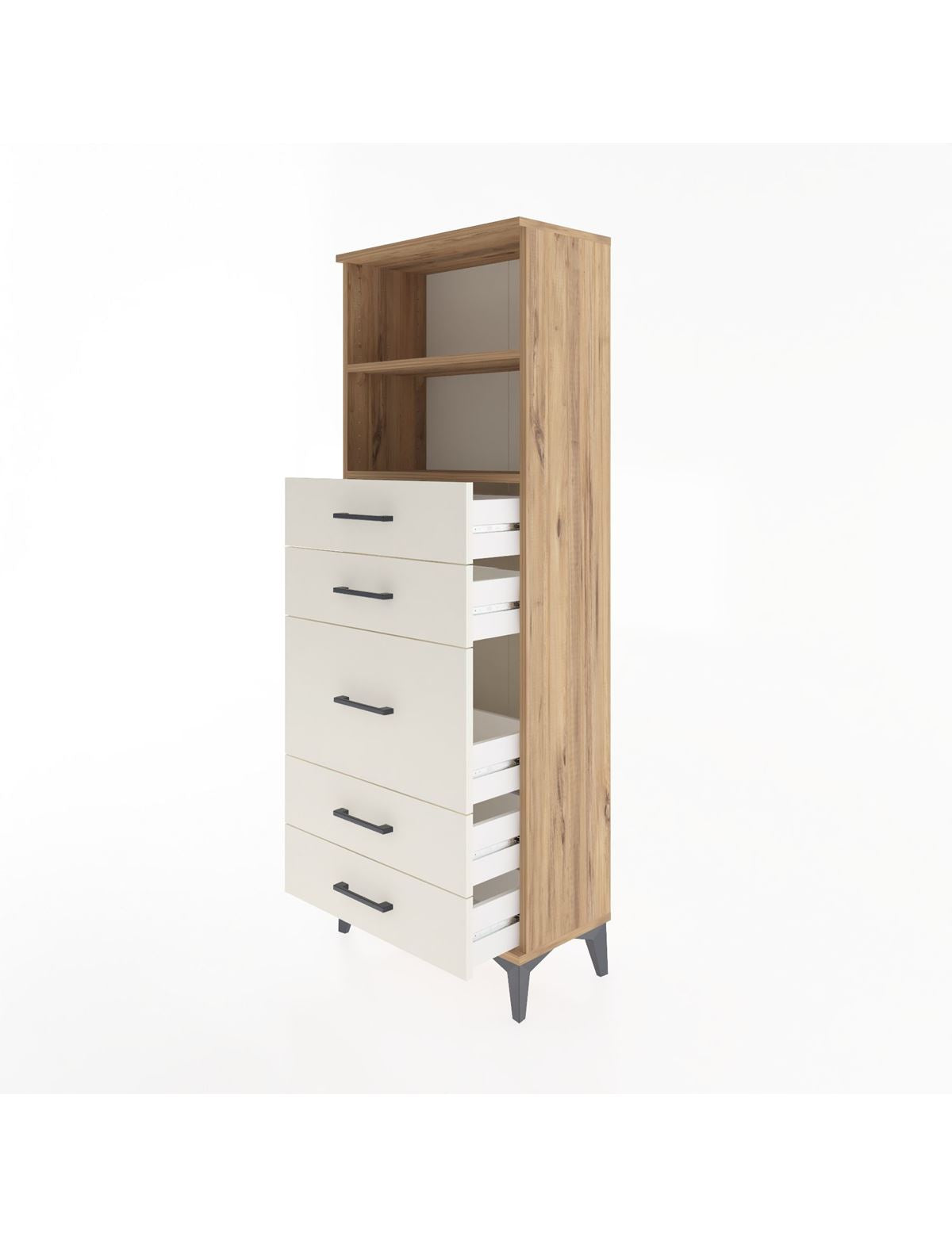 Arges Dolap 2 Raflı 5 Çekmeceli 60x30x163 - S20M024V7A