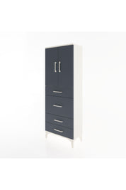 Arges Dolap 3 Raflı 4 Çekmeceli 2 Kapaklı 60x30x163 Aytaşı-Antrasit