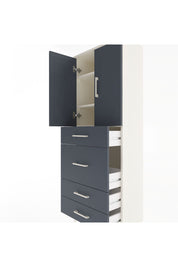 Arges Dolap 3 Raflı 4 Çekmeceli 2 Kapaklı 60x30x163 Aytaşı-Antrasit