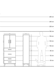 Arges Dolap 3 Raflı 4 Çekmeceli 2 Kapaklı 60x30x163 Aytaşı-Antrasit