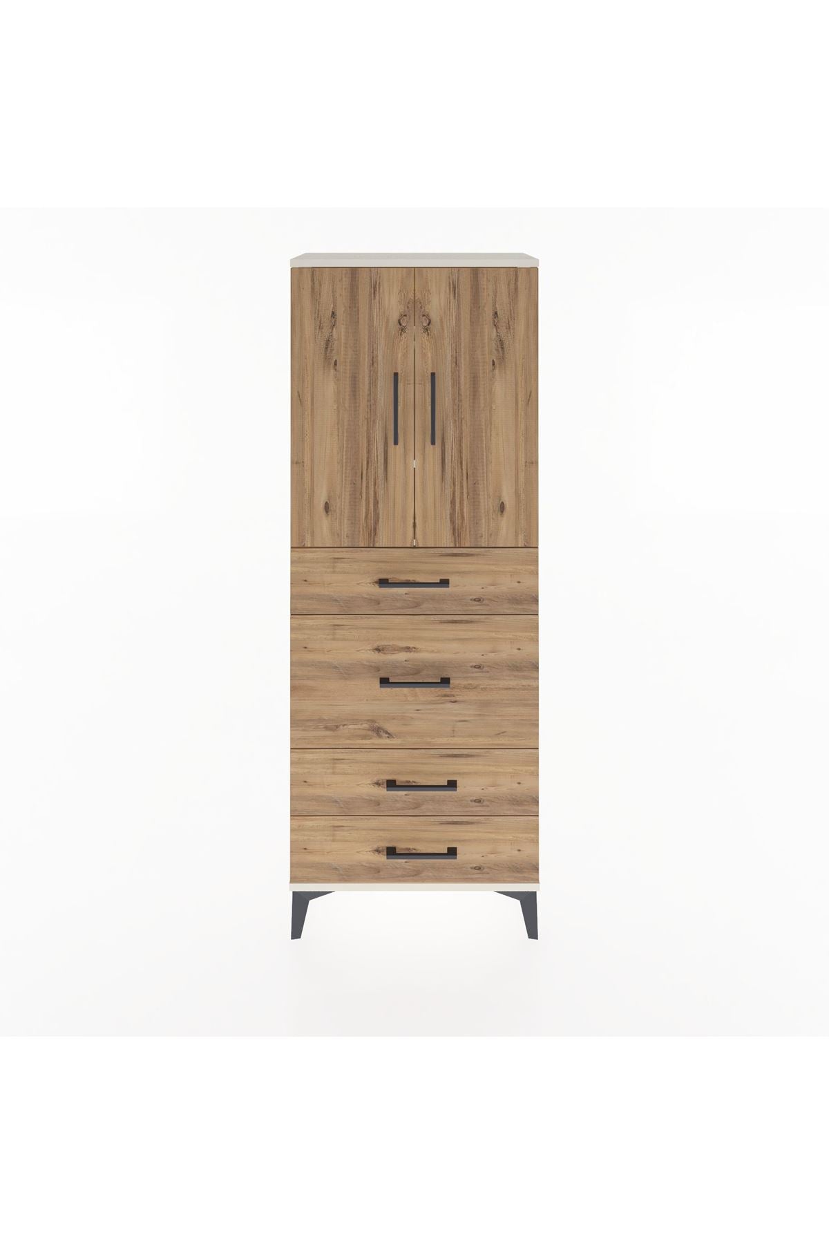 Arges Dolap 3 Raflı 4 Çekmeceli 2 Kapaklı 60x30x163 Aytaşı-Çam