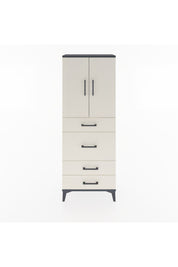 Arges Dolap 3 Raflı 4 Çekmeceli 2 Kapaklı 60x30x163 Antrasit-Aytaşı