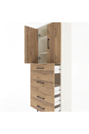 Arges Dolap 3 Raflı 4 Çekmeceli 2 Kapaklı 60x30x163 Aytaşı-Çam