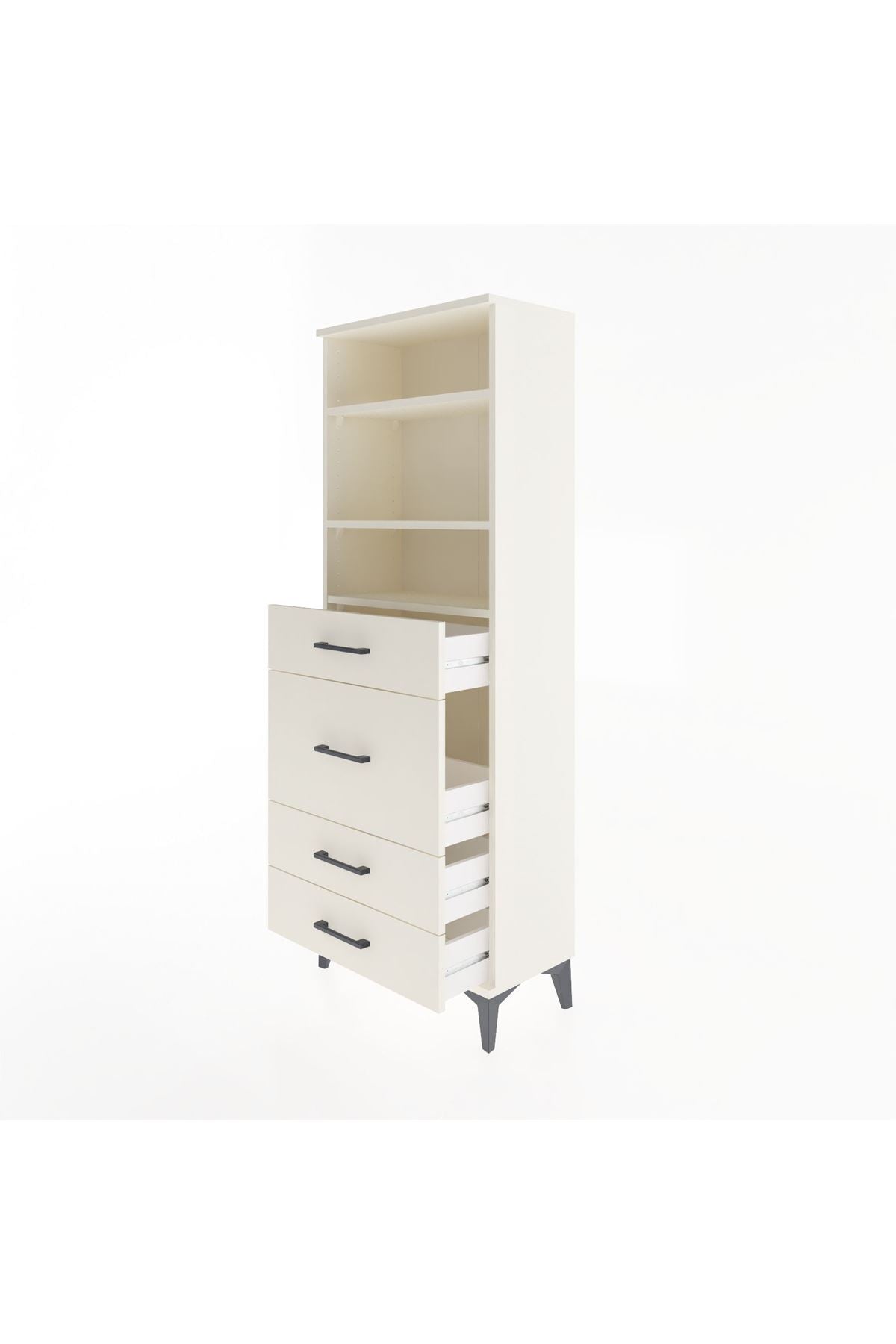 Arges Dolap 3 Raflı 4 Çekmeceli 60x30x163 Aytaşı-Aytaşı