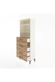 Arges Dolap 3 Raflı 4 Çekmeceli 60x30x163 Aytaşı-Çam